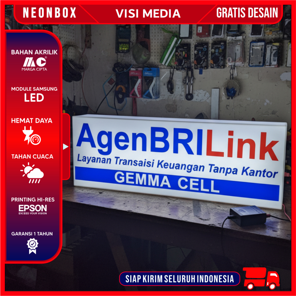 Jual Neon Box LED Akrilik BRILINK Custom Neonbox Custom BriLink Outdoor ...