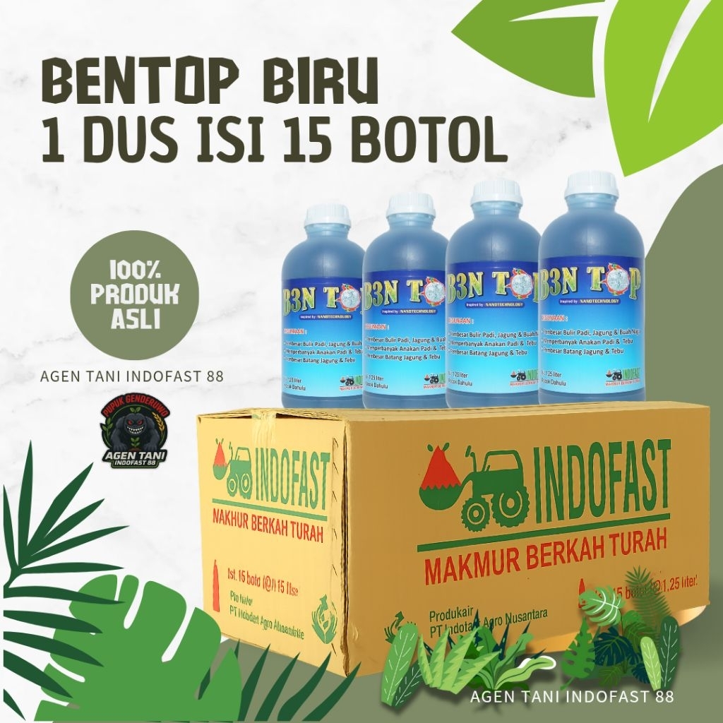 Jual BENTOP BIRU / BEN TOP BIRU - 1 Dus isi 15 Botol (harga per dus ...