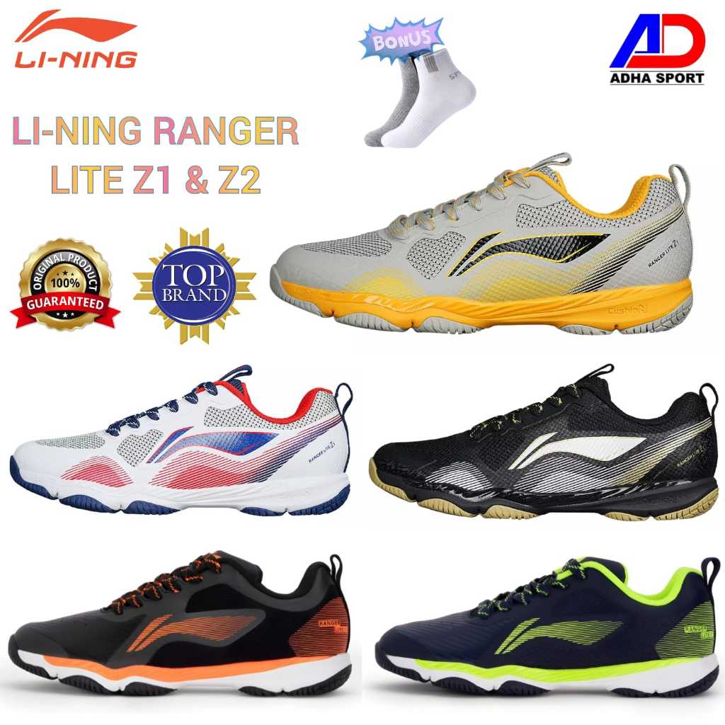 Jual Bonus Kaos Kaki Sepatu Badminton Lining RANGER LITE Z1 & Z2 Sepatu ...