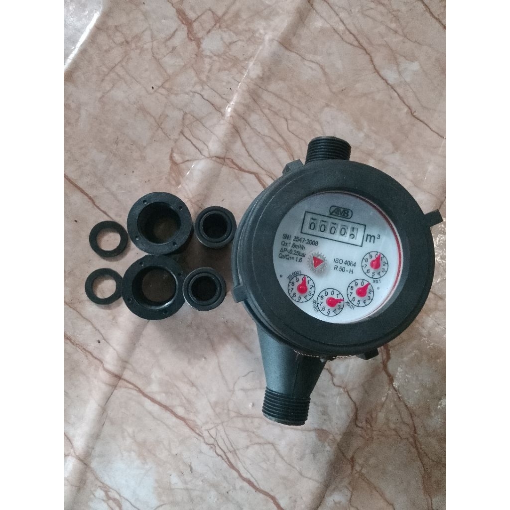 Jual Meteran Air PDAM Bahan PVC Plastik AMB 1/2