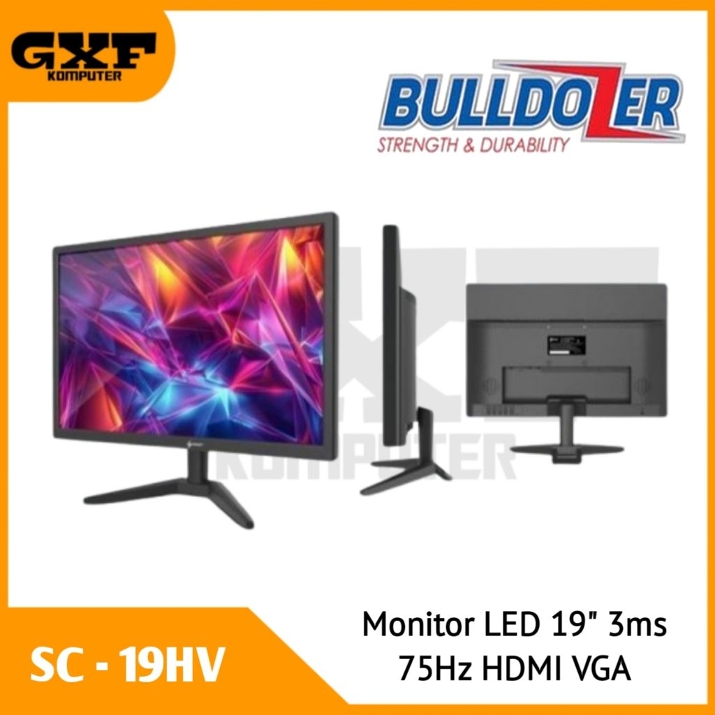 Jual MONITOR LED BULLDOZER SONIC 19'' SC-19HV HDMI VGA RESMI | Shopee ...