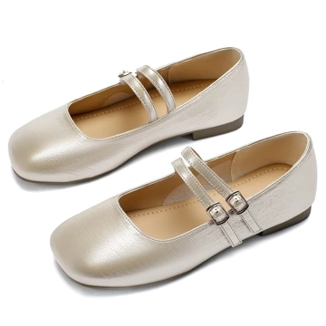 IKUNKA Sepatu Mary Jane Wanita Flatshoes Korean Style Santai Kerja Slip On Ballerina Casual