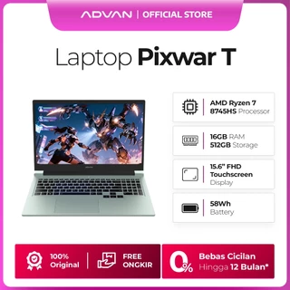 [PROMO KILAT] ADVAN Laptop Gaming Pixwar Touchscreen | Ryzen 7 8745HS / 6800H | 16GB/512GB | Display 15,6 Inch FHD Touchscreen | Garansi Resmi 2 Tahun