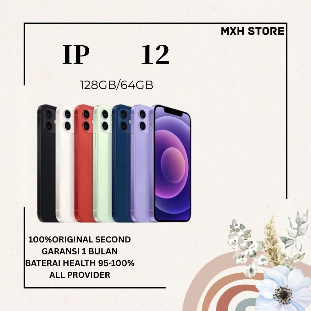 HiPhone 12 / XR (64GB/128GB/256GB) bekas orisinal dalam kondisi sangat baik—seperti baru.