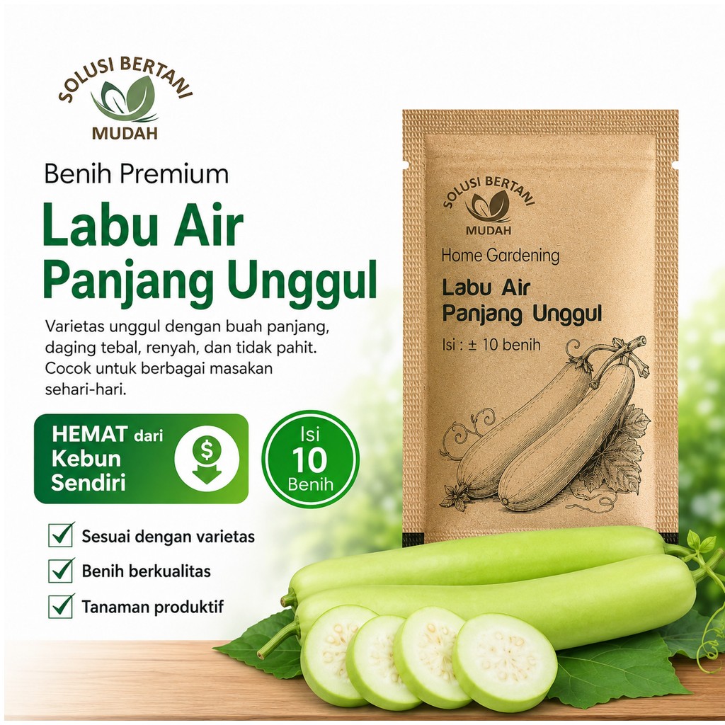 Benih Labu Air Panjang Unggul | Bibit Sayuran Berkualitas | Mudah Tumbuh