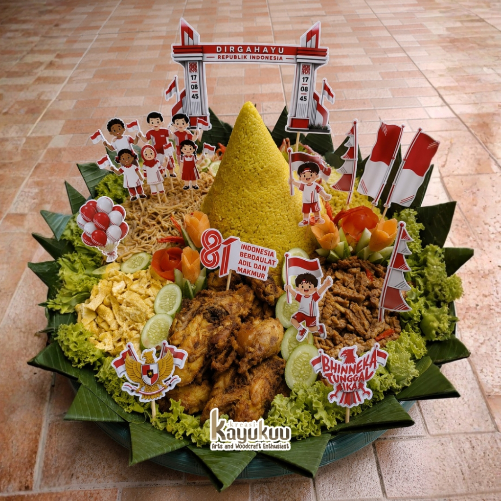 Jual Kreasikayukuu Topper Kue Nasi Kuning Tumpeng 17 Agustus - Dekor ...