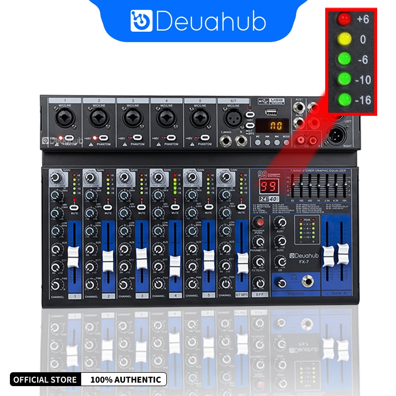 Jual Deuahub Profesional Mixer Audio FX-5/FX-7 5/7channel Bluetooth/PC ...