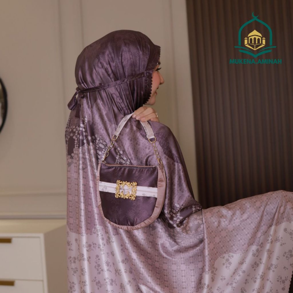 Mukena Aminah - Mukena Dewasa Silk Premium Laser Cut 2in1 Tas Eksklusif Series Miysha Armaniyah