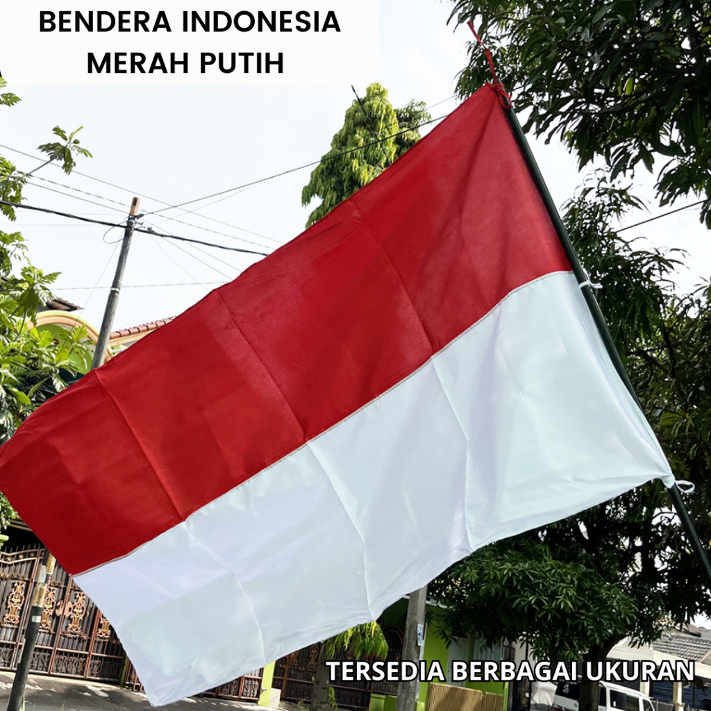 Bendera Merah Putih HUT RI 17 Agustus Dirgahayu Indonesia Kain Katun Tebal Ukuran Besar Sangsaka