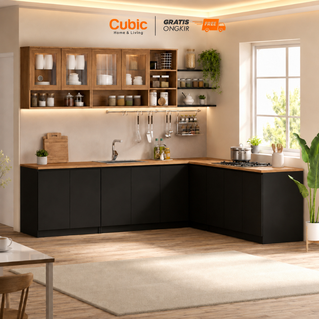 Cubic Kitchen Set Minimalis / Kabinet Dapur / Rak Dapur Basah / CLARA