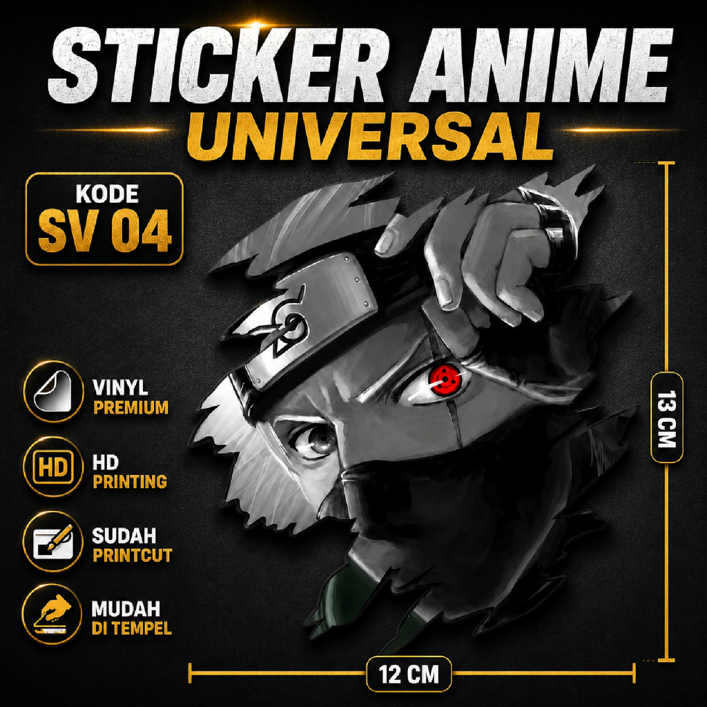 Jual Sticker Vinyl Anime Naruto Kakashi Stiker Printcut Siap Tempel ...