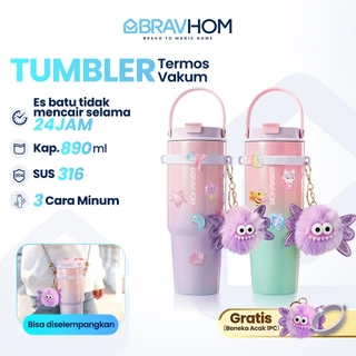 BRAVHOM Tumbler Stainless 890ml Besar Tumbler Tahan Panas Dingin 24 Jam Outdoor BT06