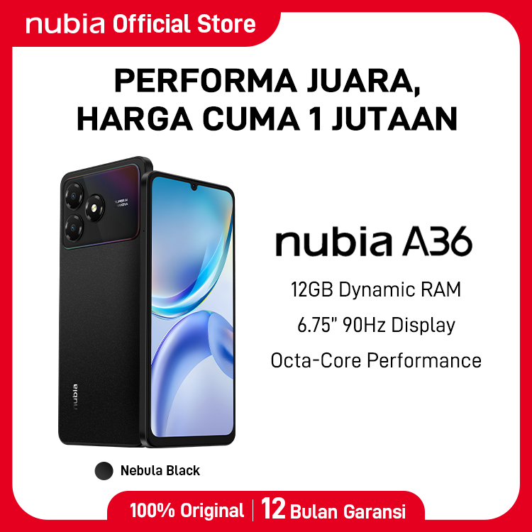 Jual Handphone nubia A36 ROM 64GB RAM 12GB (4+8GB) Smartphone