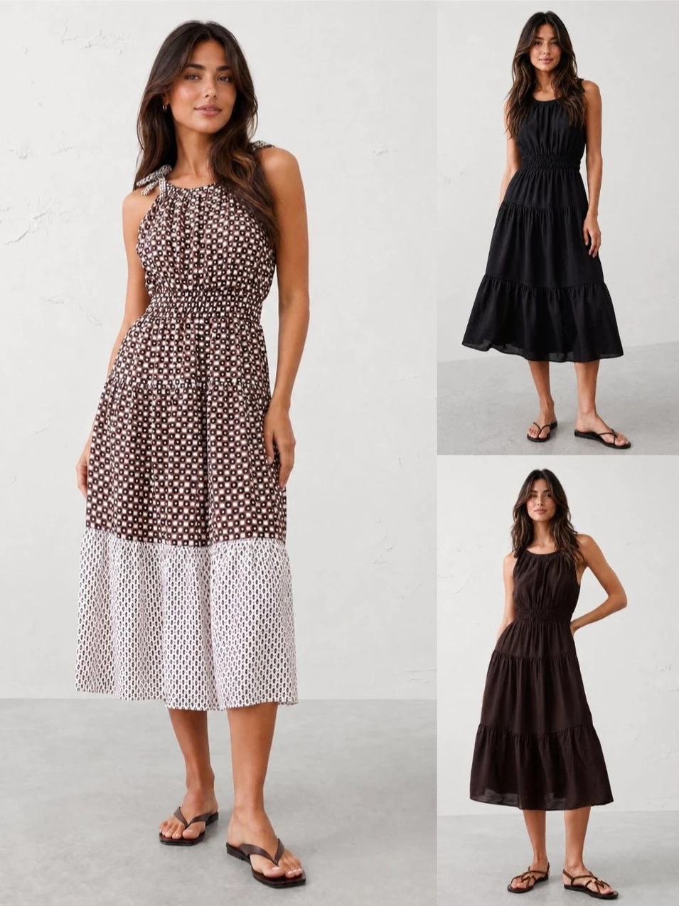 Dress Panjang Wanita Tali Bahu BR Maxi Dress - 2873