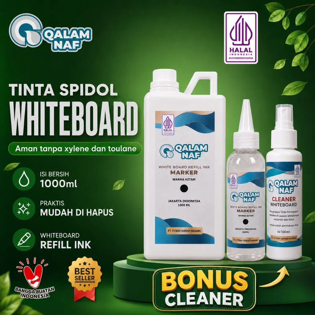 Tinta Spidol Whiteboard QALAM 1000ml / Isi Ulang Tinta Spidol Whiteboard Refill Berkualitas
