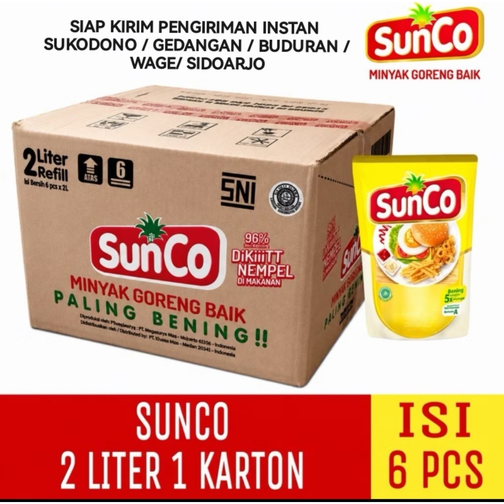 Promo SunCo Minyak Goreng Refill 2L x 6pcs