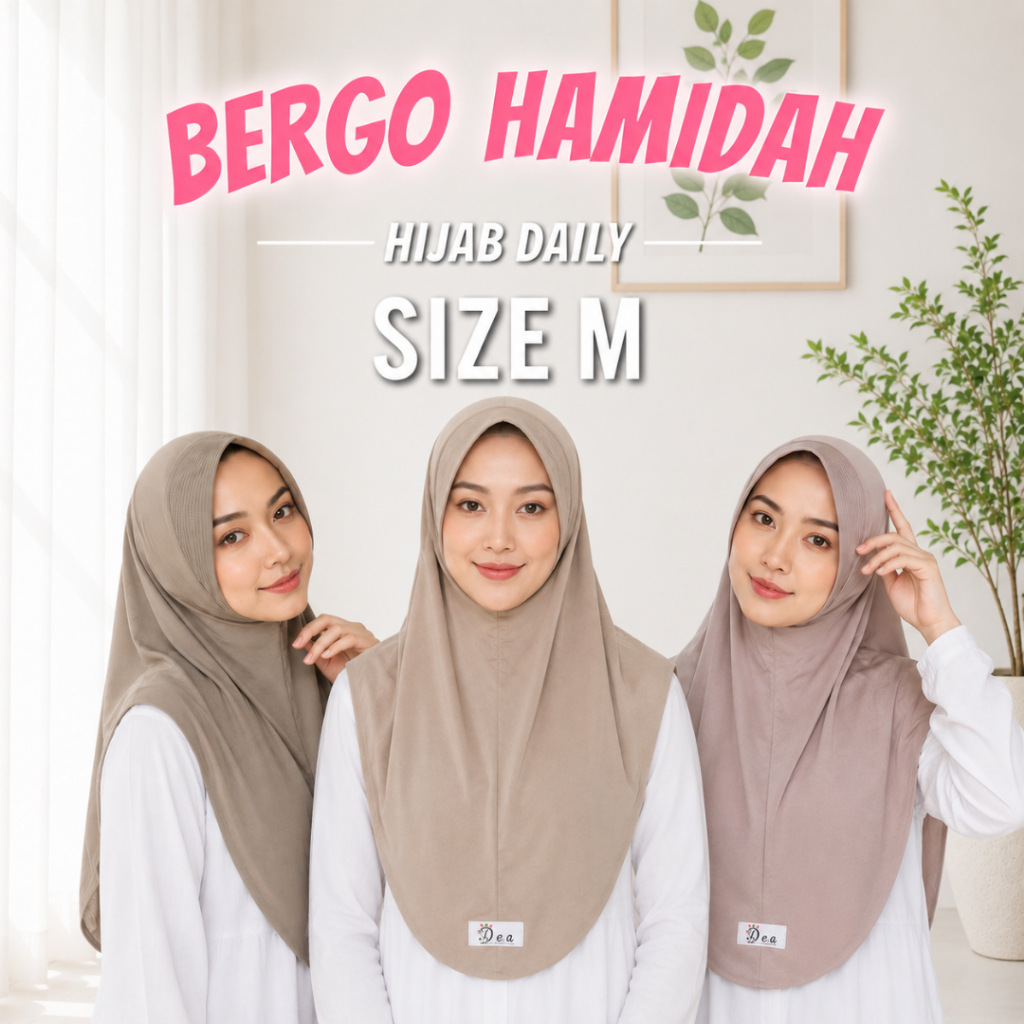 Hijab Bergo Hamidah M Jersey Premium Nyaman