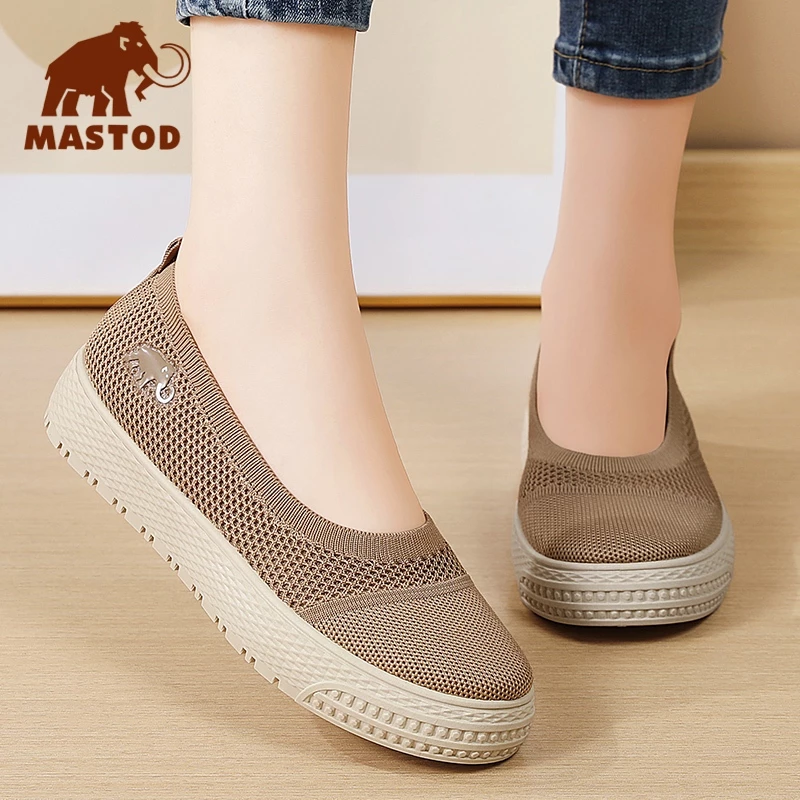 MASTOD Sepatu Olahraga Wanita Berkualitas Tinggi Sepatu Kasual Slip-On Platform Wanita Fashion Sneakers Casual Shoes Cewek Sport Running
