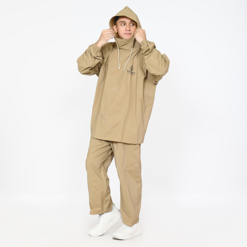 Talas Hoodie Jas Hujan Dewasa Tanpa Zipper dengan Celana foto 3