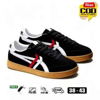 Sepatu onitsuuka - FREE KAOS KAKI  Sepatu Hitam Sepatu Unisex Casual Hitam Model Terbaru, Pria Wanita , Gem/Black