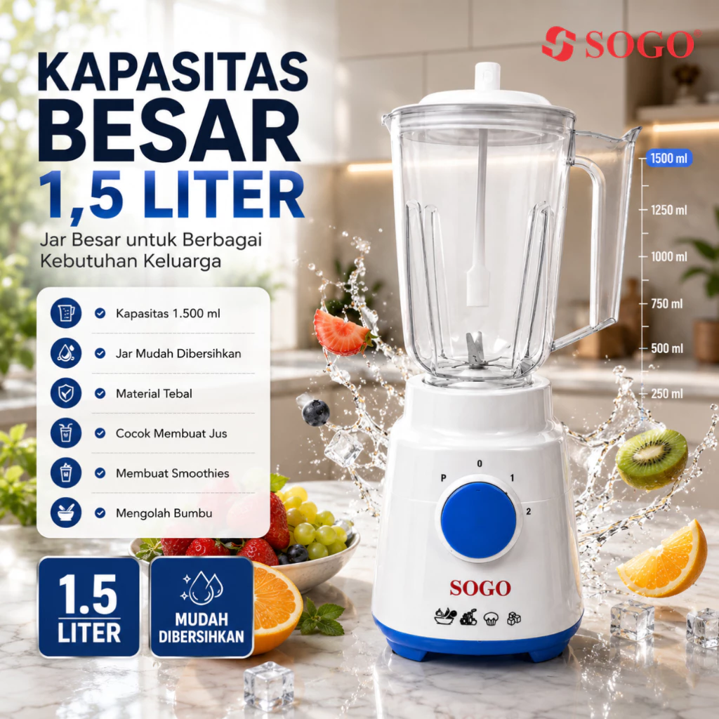 Tampilan utama SOGO Blender Jumbo 1.5L