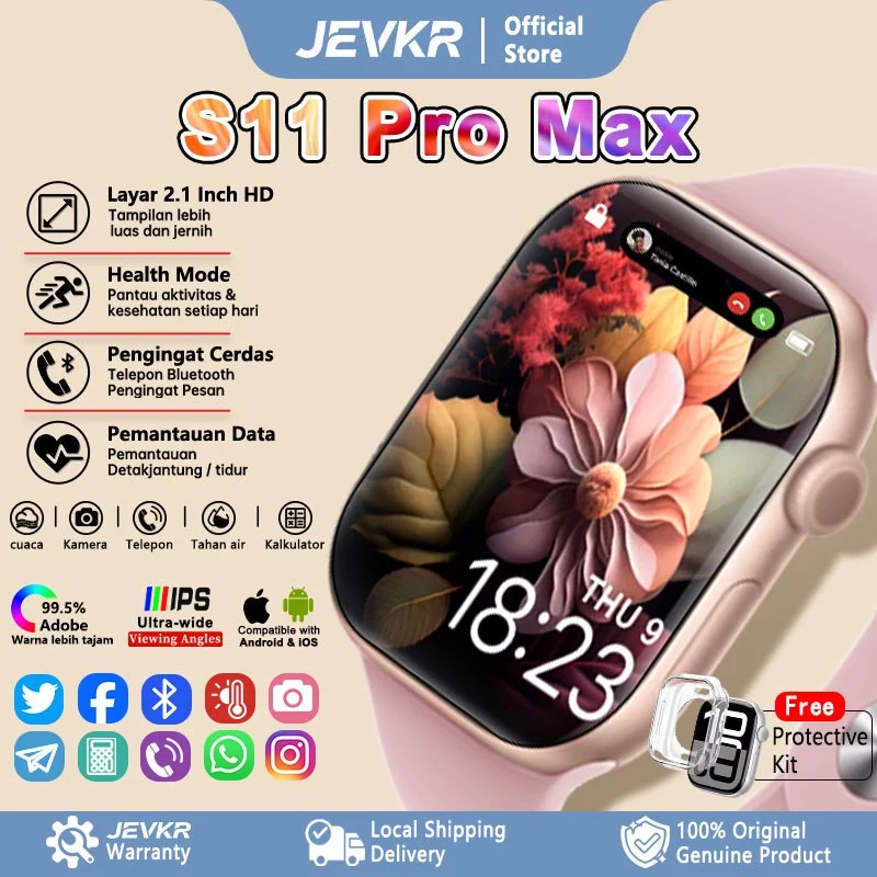 JEVKR Smartwatch Serie S11 Smart Watch S11 Jam Pintar Olahraga Bluetooth 2.1"HD AMOLED Display GPS NFC Waterproof Bluetooth Call Smartwatch wanita pria wireless charging Dan Ganti Wallpapper Jam Tangan Smartwatch Jam Tangan Wanita