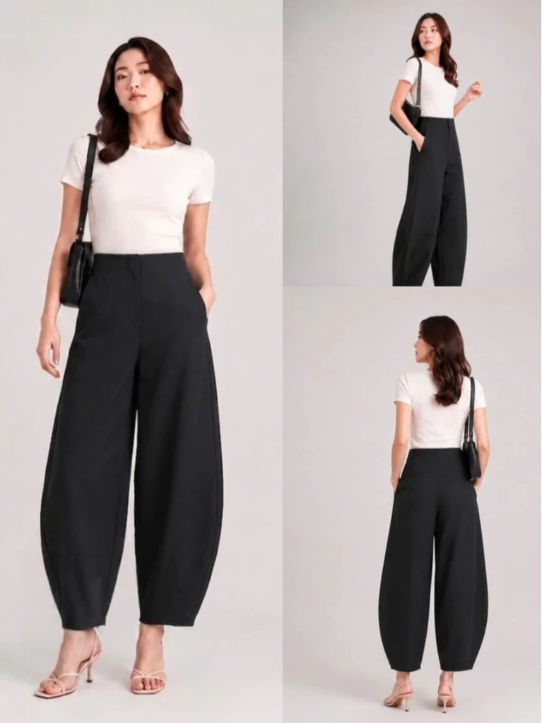 Celana Panjang Wanita LF High Waist Barrel Pants - 3024