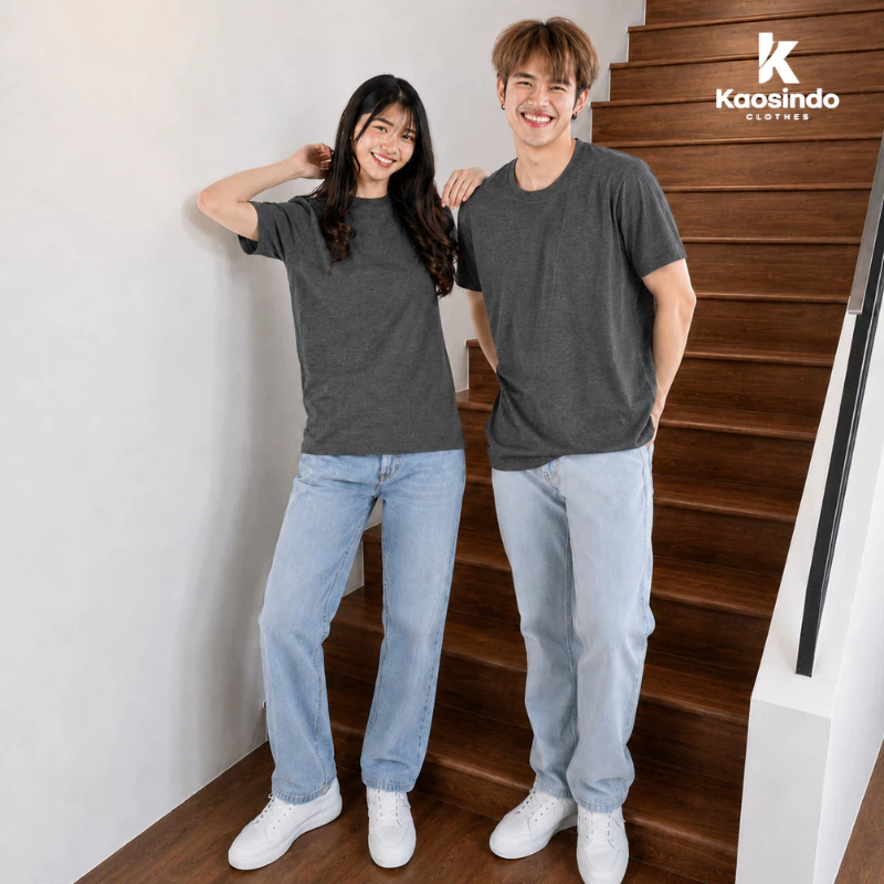 Review Kaos Polos Cotton Combed Premium Lengan Pendek Pria Wanita Termurah | Rp19.800