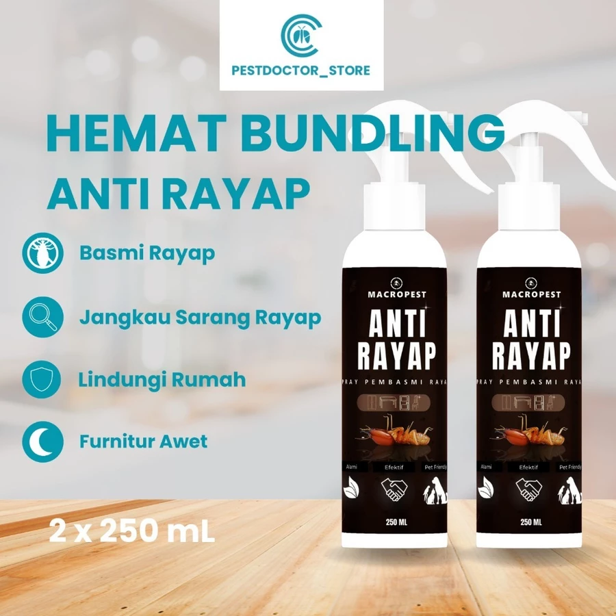 [TWIN PACK] Macropest Spray Anti Rayap Cair 250ml (Isi 2 Pcs) - Pembasmi Rayap Kayu & Tanah