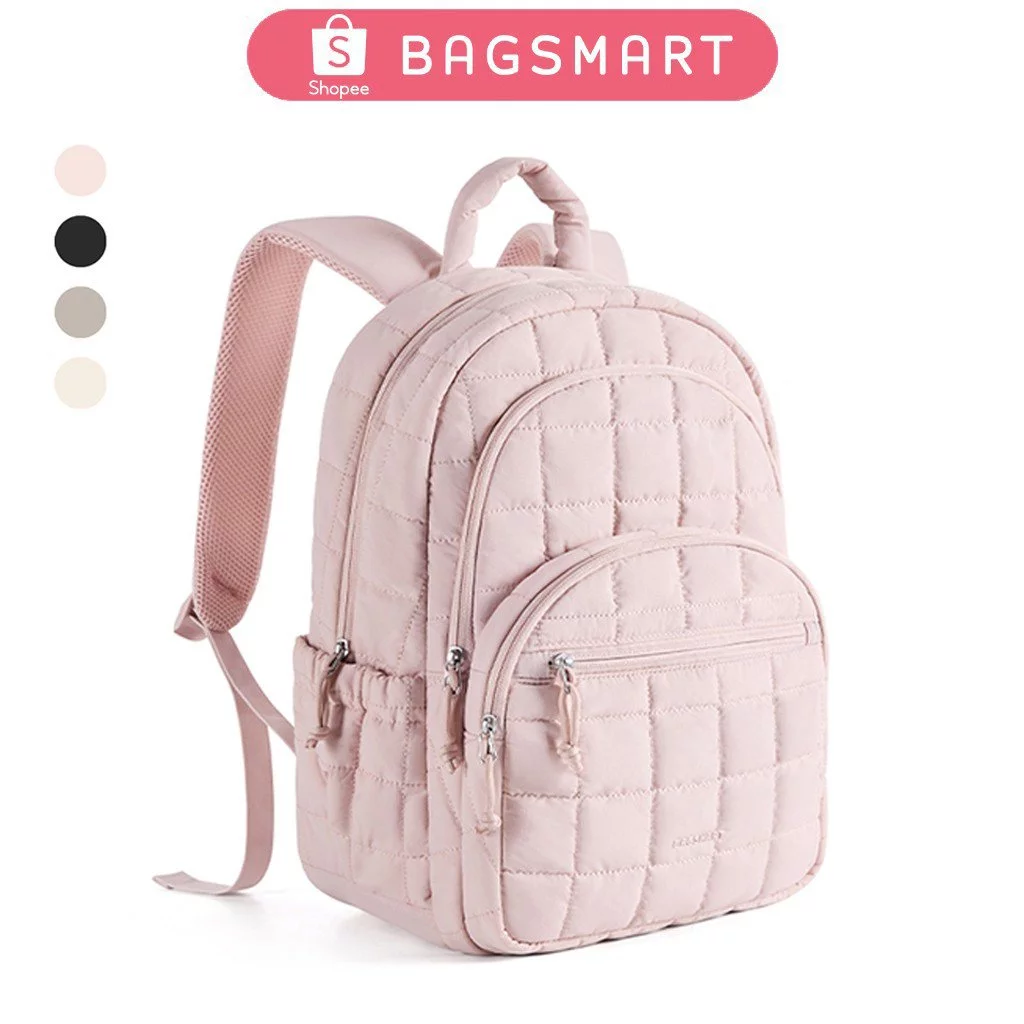 BAGSMART Laptop Backpack 15.6Inch for Women Travel Backpack Kuliah Travel Ransel Quilted Water - foto 1