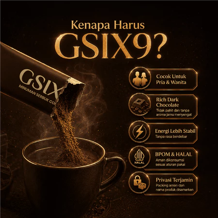 GSIX9 minuman cokelat herbal 7in1 kemasan box