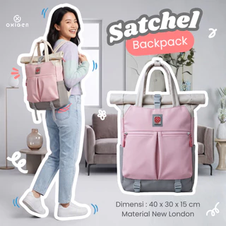 Oxigen Satchel Tas Ransel Laptop Stylish Backpack Free Raincover Tas Anti Air