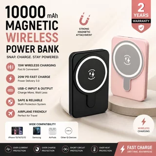 LIANGWE LENTIVEN Powerbank Wireless 10000Mah Mini Fast Charging Magnetic Magsafe 20W USB