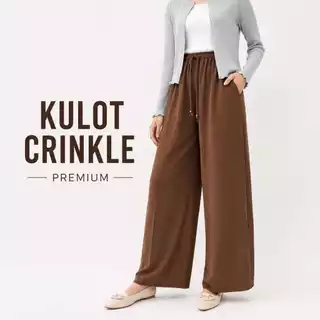 Celana Kulot Wanita Crinkle Premium Jumbo Tali Pinggang Kulot Wanita Highwaist