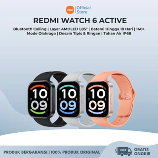 Xiaomi Redmi Watch 6 Active Smartwatch AMOLED 1.85" Bluetooth Call 140+ Sports Mode SpO2 Heart Rate AOD IP68