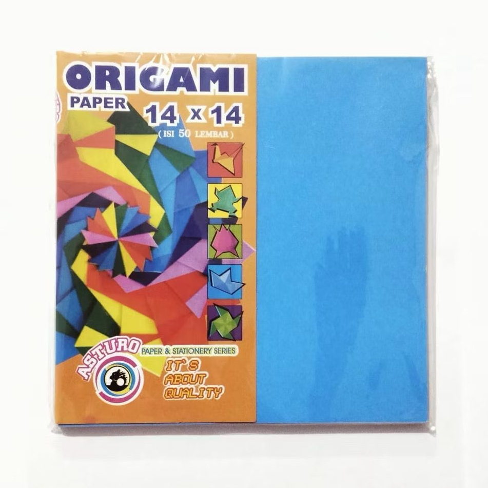 Jual Asturo Kertas Lipat 14x14 / Origami 14 x 14 (1 PAK ISI 50 ...