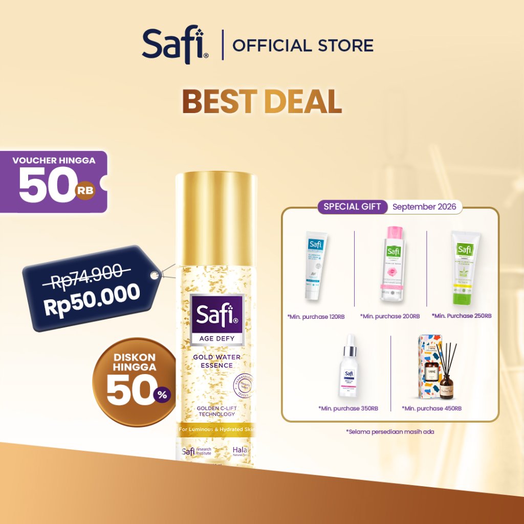Safi - Age Defy - Gold Water Essence 30 Ml - Serum Anti Aging Mengencangkan Wajah Mencerahkan