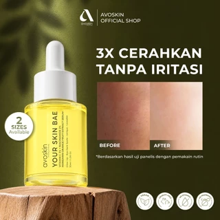 AVOSKIN - Your Skin Bae Vitamin C Serum 30ml | 3% Vitamin C (3-O-Ethyl Ascorbic Acid), 2% Niacinamide, Mandarin Orange Extract | Glow-Focused Daily Treatment | Untuk Dullness & Bekas Jerawat | Antioxidant Support | Healthy Glow & More Even-Looking Tone