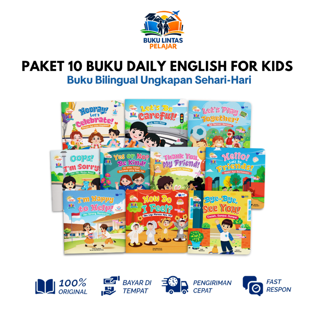 Jual Paket 10 Buku Anak Cerita Bilingual Daily English For Kids ...
