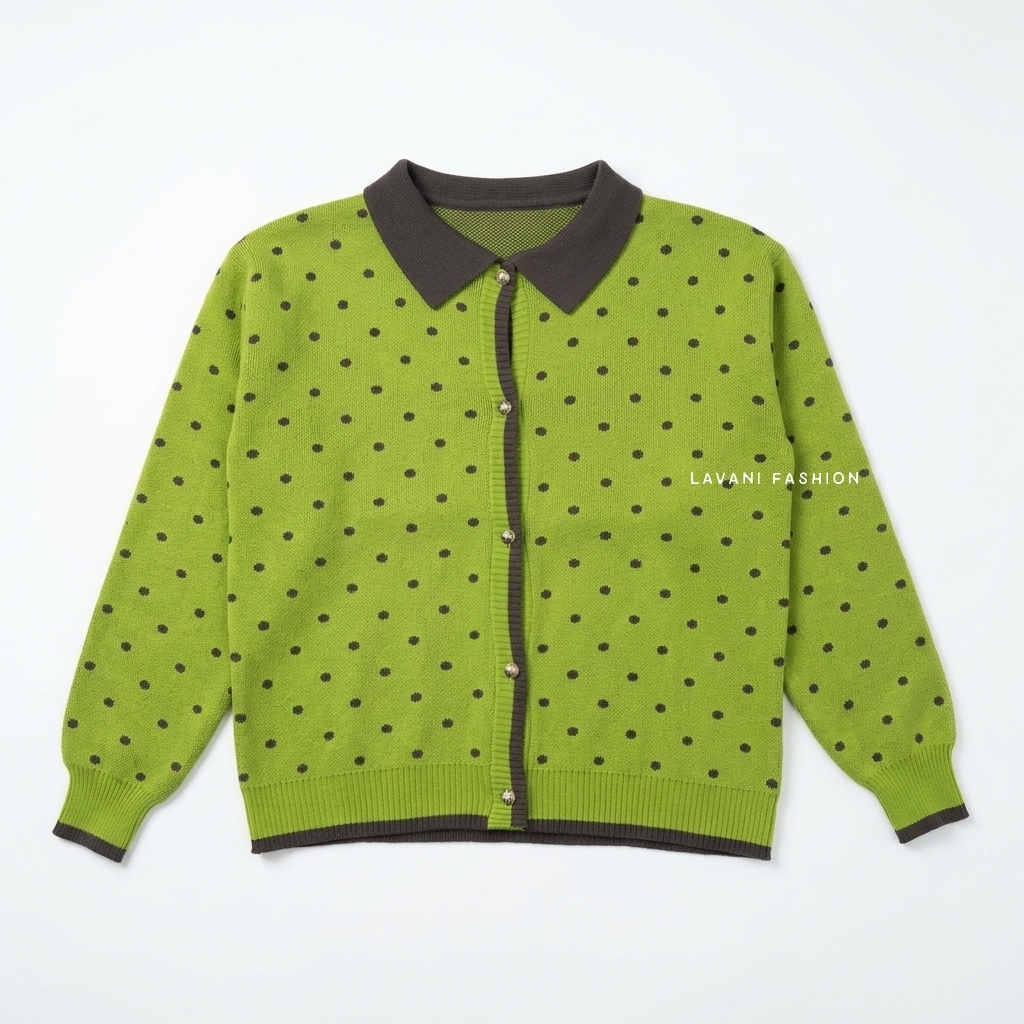 Jual LAVANI FASHION Cardigan Polkadot Wanita Terbaru Knittwear Rajut ...