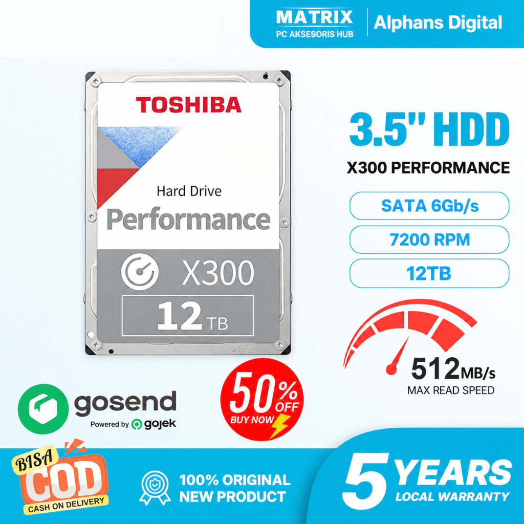 Jual 12TB 3.5 Inch HDD X300 Performance Hard Drive for Desktop PC ...