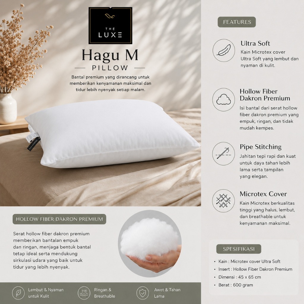 THE LUXE Bantal Tidur Aera 42x62 Standar