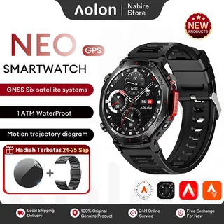 [Garansi 1 tahun] Aolon NEO GPS Running Smartwatch Strava Map kompas  Jam Tangan Pria  Tahan Air Original 100% 1ATM Waterproof Olahraga Tracking  Panggilan Bluetooth Sertifikat Kualitas Militer Aolon Official Store Original Outdoor Sports Smart watch Pria