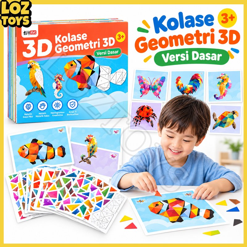 Jual LOZTOYS Mainan Edukatif 3D Geometris Kreatif DIY Stiker Puzzle ...