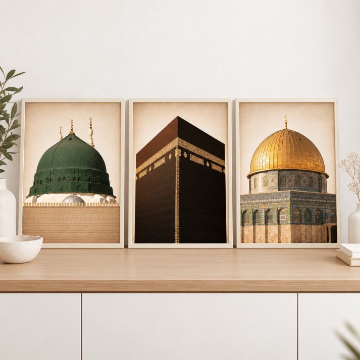 Jual Poster Arsitektur Masjid Islam Kabah Masjid Nabawi Masjid Aqsa ...