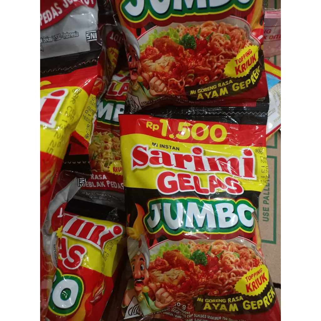 Jual Sarimi gelas jumbo seblak pedes jeletot dan ayam geprek 5 sachet ...