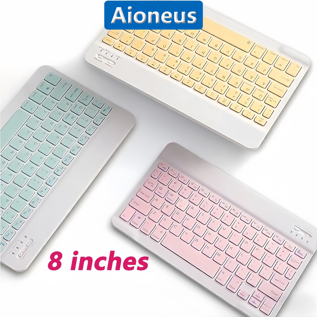 Jual 8 Inch Wireless Bluetooth Keyboard + Mouse Portable Combo USB ...