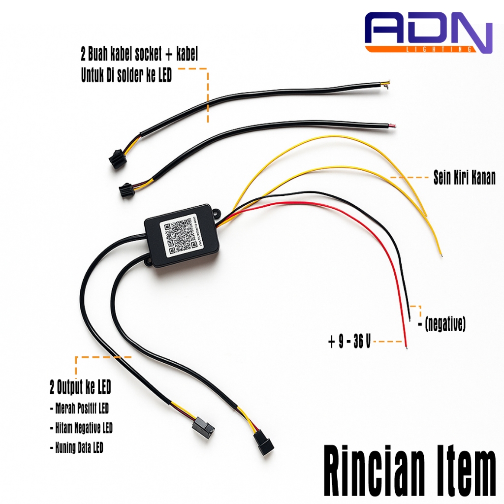 Jual ADN MODUL DMX BELANG RGB MATRIX 5V CONTROLLER 2 OUTPUT INPUT 9-36V ...