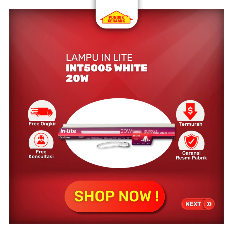 Lampu LED T5 20W 20 W 20WATT 20 WATT INLITE IN-LITE INT5005 120 Cm