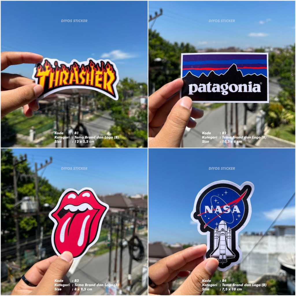 Jual DIYOS STICKER WATERPROOF TEMA BRAND DAN LOGO | STIKER AKSESORIS ...